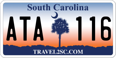SC license plate ATA116