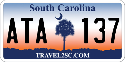 SC license plate ATA137