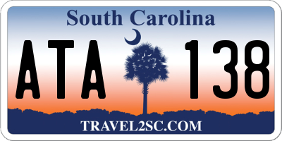 SC license plate ATA138