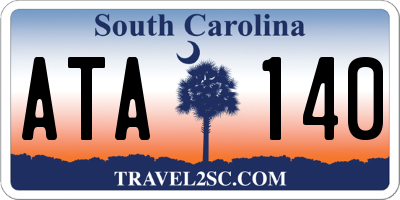 SC license plate ATA140