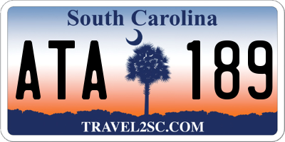 SC license plate ATA189