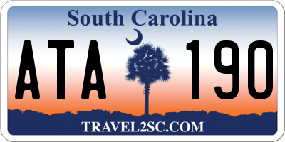 SC license plate ATA190
