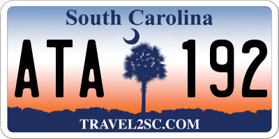 SC license plate ATA192