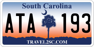 SC license plate ATA193