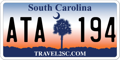 SC license plate ATA194