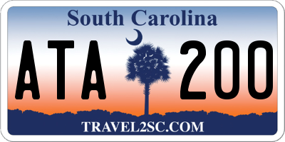 SC license plate ATA200
