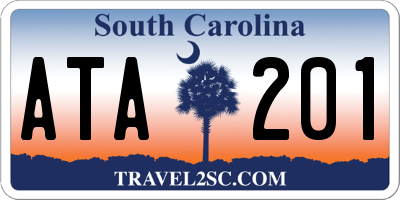 SC license plate ATA201