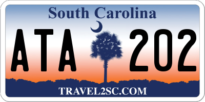 SC license plate ATA202