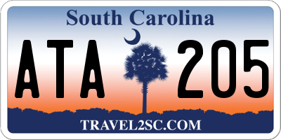 SC license plate ATA205