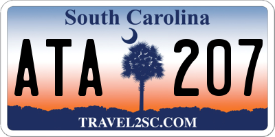 SC license plate ATA207