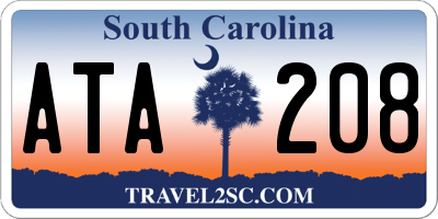 SC license plate ATA208