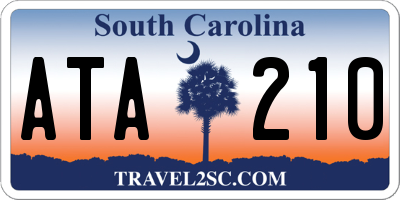 SC license plate ATA210