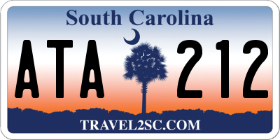 SC license plate ATA212