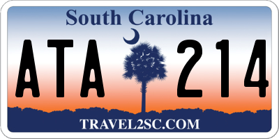 SC license plate ATA214