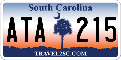 SC license plate ATA215