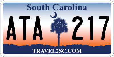 SC license plate ATA217