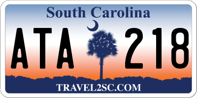 SC license plate ATA218