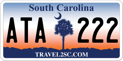 SC license plate ATA222