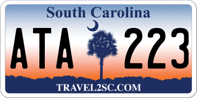SC license plate ATA223