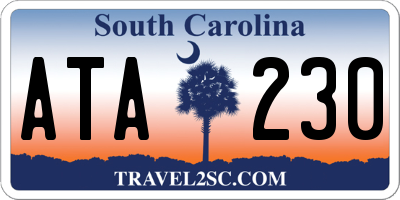 SC license plate ATA230