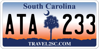 SC license plate ATA233