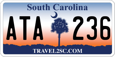 SC license plate ATA236