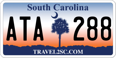 SC license plate ATA288