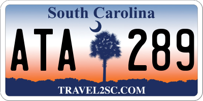 SC license plate ATA289