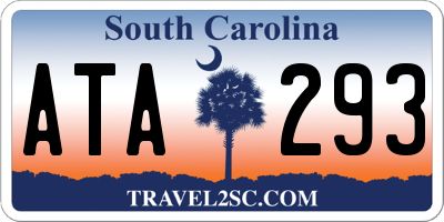SC license plate ATA293