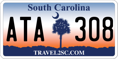SC license plate ATA308