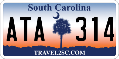 SC license plate ATA314