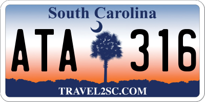 SC license plate ATA316
