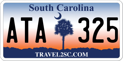 SC license plate ATA325