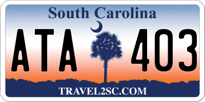 SC license plate ATA403