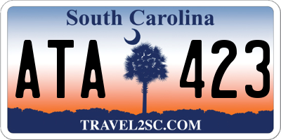SC license plate ATA423