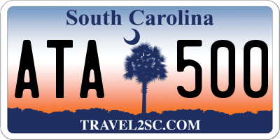 SC license plate ATA500