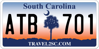 SC license plate ATB701