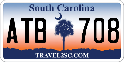 SC license plate ATB708