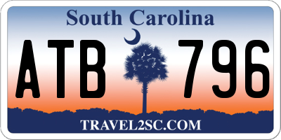 SC license plate ATB796