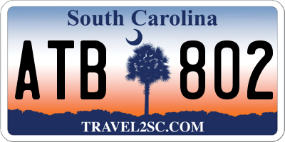 SC license plate ATB802