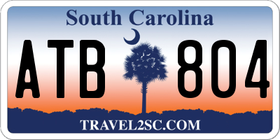 SC license plate ATB804