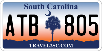 SC license plate ATB805