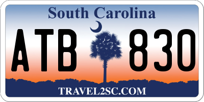 SC license plate ATB830