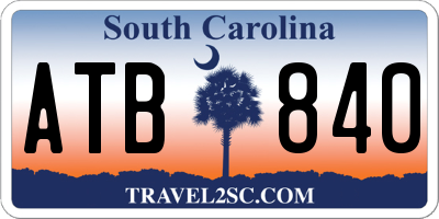 SC license plate ATB840
