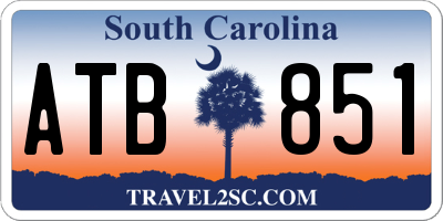 SC license plate ATB851