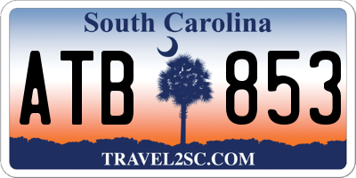 SC license plate ATB853