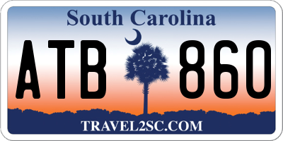 SC license plate ATB860