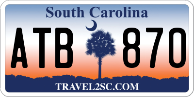 SC license plate ATB870