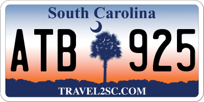 SC license plate ATB925