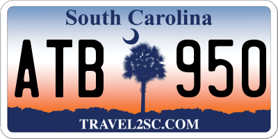SC license plate ATB950